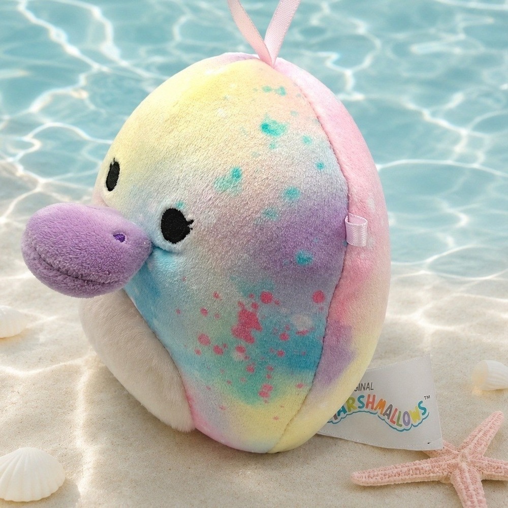 Squishmallows Brindall Platypus 4" Plush Ornament Rainbow Tie Dye 2023